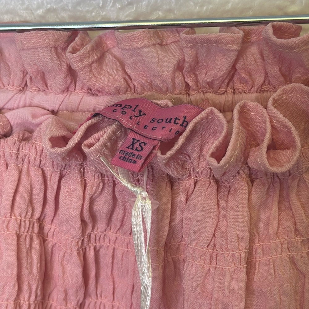 NWT Simply Southern Pink Smocked Mini Skort XS - Picture 4 of 7